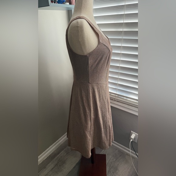B Smart Rose Gold Fit Flare Mini Dress - Picture 3 of 6